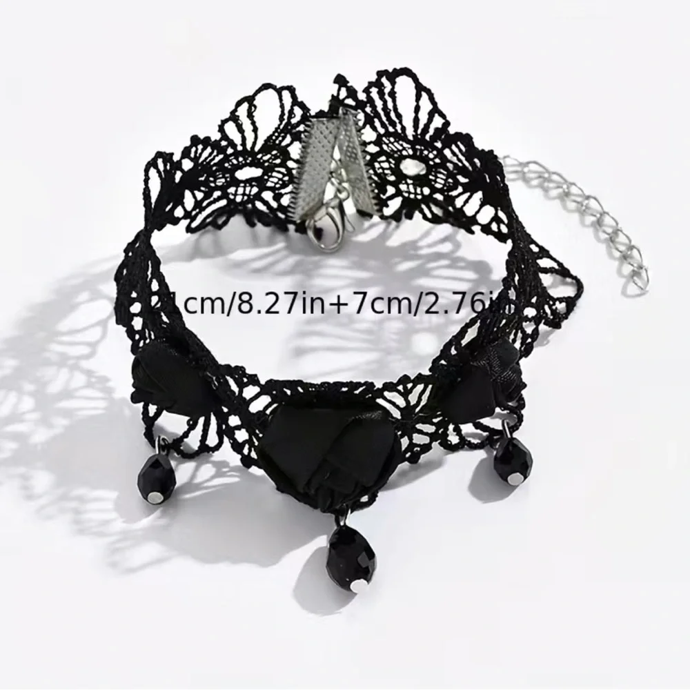 Gothic‎ Retro Style Black Flower Lace Anklet -Faux Fashion Jewelry